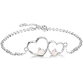 DESTIN Evil Eye/Opal Fatima Hamsa Hand/Tree Of Life/Opal Heart-shaped/Teardrop Moonstone Bracelets for Women S925 Silver Adjustable Bracelet Jewelry Gift for Girls Mom Girlfriend Christmas Birthday Anniversary