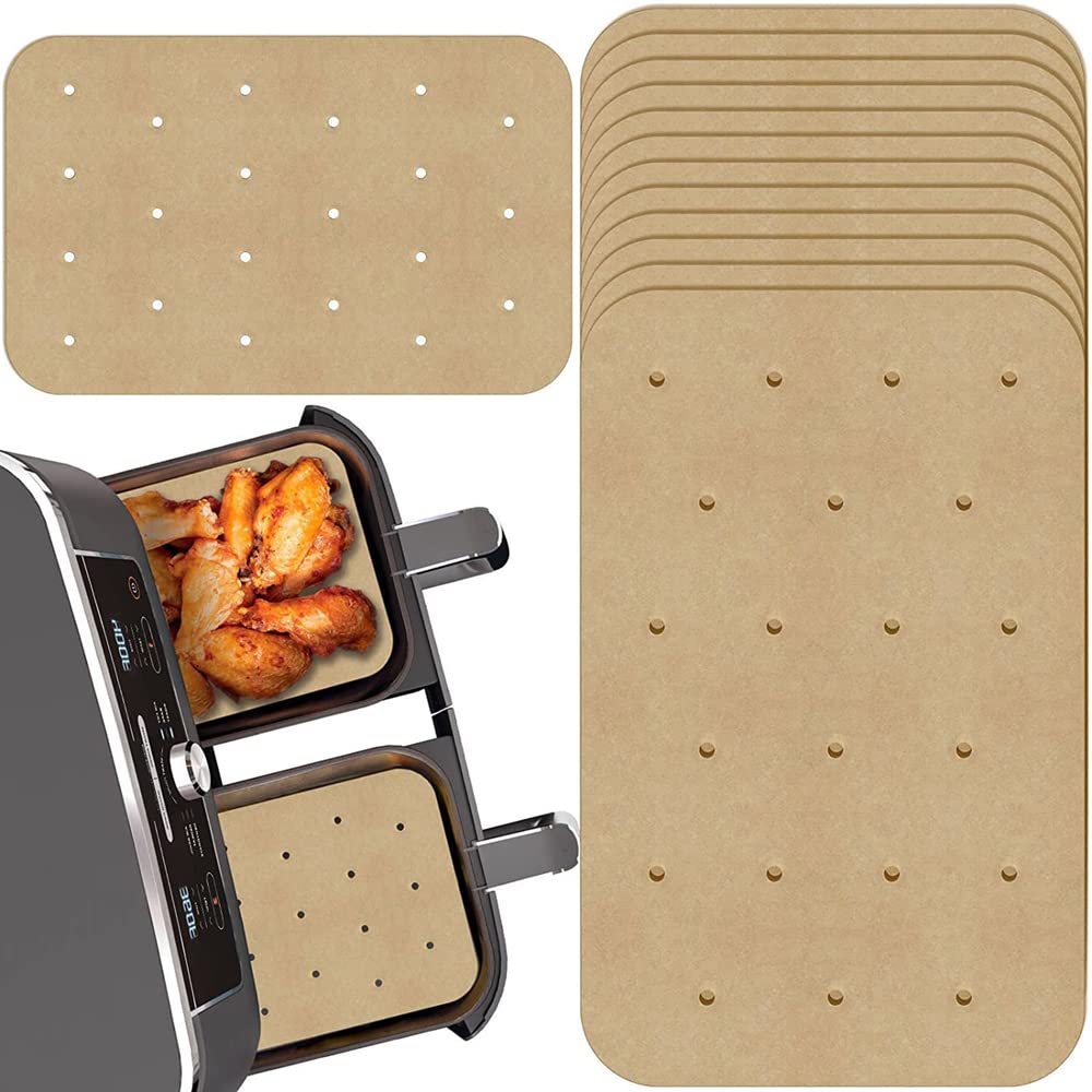 LINYYDS 200 Pcs Air Fryer Paper Liners Disposable Paper Liner Rectangular Fryer Paper Pads Non Stick Double Boiler Air Fryer Grease Absorbent Paper