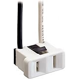 Leviton 1306-W 15A, 125V, Snap-In Receptacle, Leads 14GA 6-Inch Long Wired, White