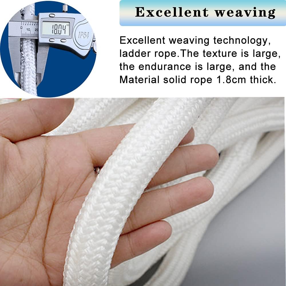 Fire Escape Ladder 2 Story Rope, Emergency Escape Ladders for Home 15.58 ft, Easy to Deploy & Store - - 