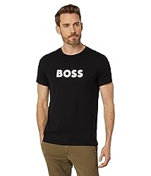 BOSS Men's Standard Big Logo Cotton Short Sleeve