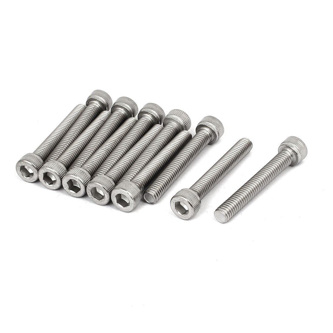 Uxcell M6 x 40mm Thread 304 Stainless Steel Hex Socket Head Cap Screw Bolt DIN912 12pcs