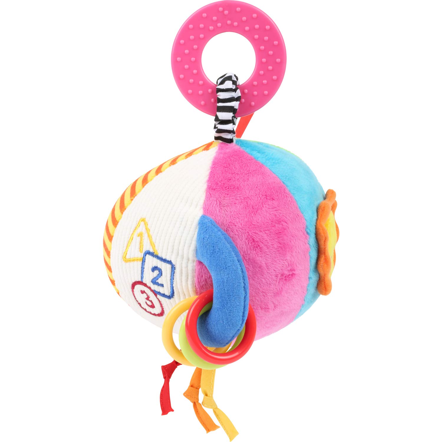 Small Foot 11425 Colourful Plush Ball, Baby Ball Rattle, Activity Ball, Infant's Toy