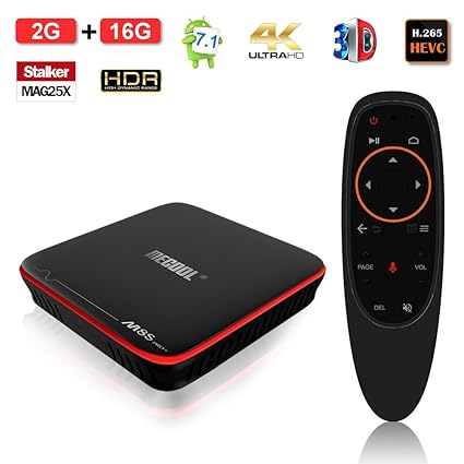 Greatlizard M8S PRO W Stimme TV Box Android 7.1 2G / 16G Amlogic Quad Core HD 4 Karat 2,4 Ghz WiFi mit Stimme Fernbedienung