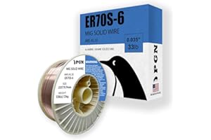 PGN BEARINGS PGN Solid MIG Welding Wire - ER70S-6 .035 Inch, 33 Pound Spool - Mild Steel MIG Wire with Low Splatter and High Levels of Deoxidizers - For All Position Gas Welding - Shatterproof ABS Spool