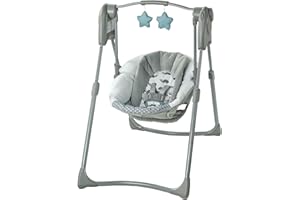 Graco Slim Spaces Compact Baby Swing Chair, Newborn/Infant Swing Seat from 2.4-11.3 kg (5.5-25 lb), Humphry