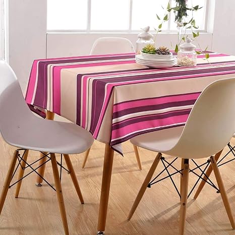 Amazon テーブル クロス 表の長方形テーブルクロスピンクストライプケース食べ物やコーヒーテーブルのために洗える布防水ピクニックと油に耐性 デスクトッププロテクター Size 130 0cm テーブルクロス オンライン通販
