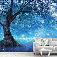 Wall Mural Fairy Tree in Mystic Forest Removable Self-Adhesive Wallpaper Wall Decoration for Bedroom Living Room - 66x96 inches