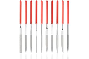 Saipe 10 Pcs Mini Diamond Needle File Set Diamond Files Mini Needle Set for Jewlery Metal Glass Stone Grinding, Polishing and Engraving (2x100mm)