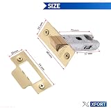 XFORT Tubular Latch Polished Brass 75mm 2 Pack for Internal Doors view 7