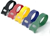 Oksdown 100 Pack Reusable Color Cable Ties 5 Colors Adjustable Hook Loop view 3