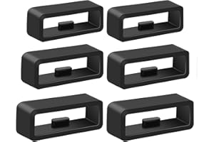 Meliya 6 Pcs Watch Band Keepers, 18mm/20mm/22mm Silicone Watch Strap Holder Loop Watch Strap Keeper Replacement Watch Band Fastener Rings for Smart Watch Band