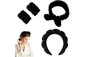 Spa Headbands for Women, 4 Pcs Makeup Headband for Washing Face Soft Hair Band Skincare Headbands for SPA Shower Sponge Headb