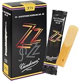 Vandoren SR4035 Soprano Sax ZZ Reeds Strength 3.5; Box of 10,black