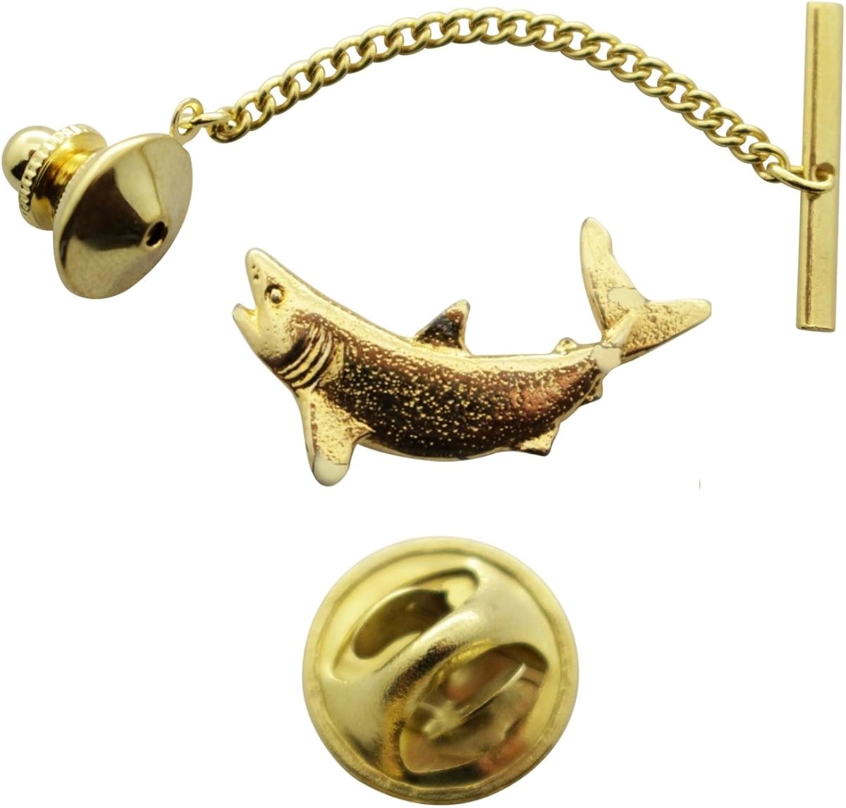 Sarah's Treats & Treasures Mako Shark Tie Tack ~ 24K Gold ~ Tie Tack or Pin