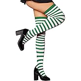 RSLOVE Women's Striped Thigh High Stockings – Sexy Over The Knee Socks for Halloween, Cosplay, Holiday Costumes