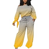 Casual 2 Piece Outfits for Women Sexy Long Sleeve Sweatsuit Jogging Long Pants Sets Tracksuit with Pockets