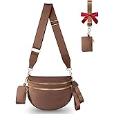 Bum Bag Crossbody Bags for Women Fashion Waist Packs Large Fanny Packs Belt Bag Checkered Purse Handbags Wallets Purses Trendy Shoulder Bag (Brown, One Size)