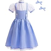 Dressy Daisy Wizard Book Character Blue Gingham Fancy Dress Up Halloween Costume Outfit for Toddler and Little Girls