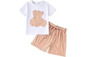 GOLLUNER Kid Toddler Boy Summer Clothes Hawaiian Jungle Short Sleeve T-Shirt + Shorts 2PC Summer Outfits Set
