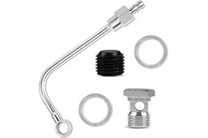 GUOJINJISM New 8126 Chrome Fuel Line, Single feed fuel line, Washer with Air Vent, 3/8 barbed end inlet, Compatible with Edelbrock and AVS Thunder series as well as Carter AFB