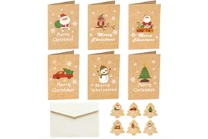 Merry Christmas Greeting Cards, ALXCD 12 Pcs Mini Size (7cm * 10.5cm) Cute Festival Greeting Cards & Envelopes for Christmas,