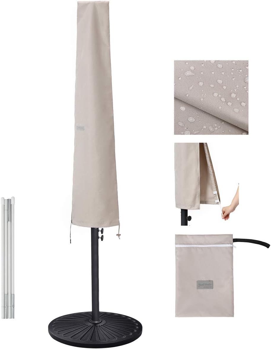 Garden Balsam Umbrella Cover for 6ft to 10ft Patio Umbrellas, Waterproof and Durable Market Umbrella Cover with Zipper and Rod : Garden & Outdoor