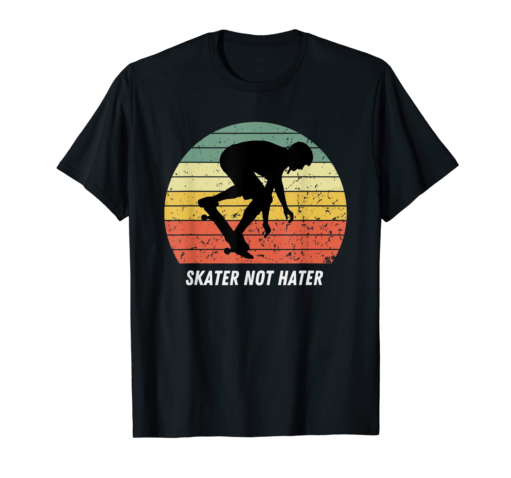 Skate Not Hate Pro Skateboarders Sunset Longboard Skateboard T-Shirt