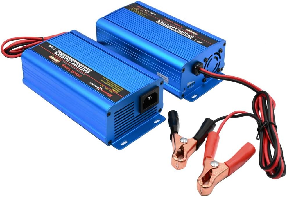 24V Battery Charger Automatic Smart Battery Charger Maintainer 5A Trickle Charger with Alligator Clips for Charging AGM Gel Lead-Acid Batteries for Cars wheelchairs Boats(UK Plug) - Image 4