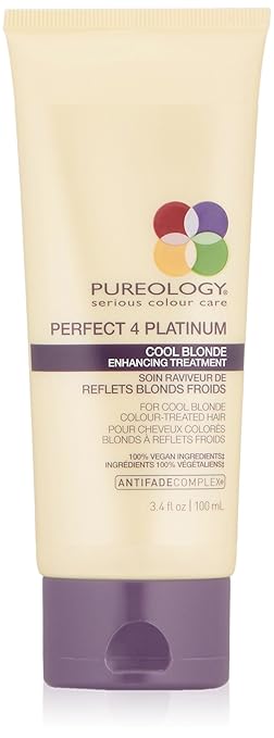 Amazon Com Pureology Perfect 4 Platinum Cool Blonde Enhancing Tratamiento 3 4 Fl Oz Pureology Premium Beauty