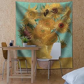 "Sunflowers by Vincent Van Gogh - Fabric Tapestry, Home Decor - 51x60 inches