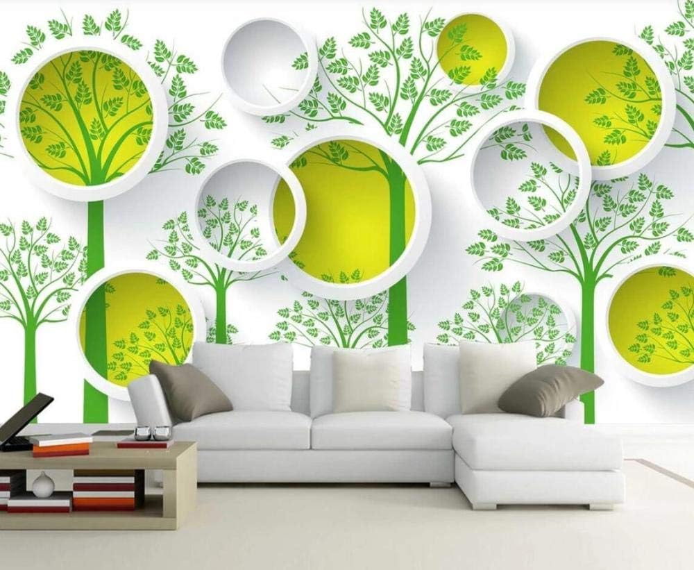 Wallpaper 3D Green Forest Circle Simplicity Modern Custom Photo Wallpaper Murals Wall Decor ...