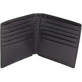 Large Wallet for Men with 10 slots for credit cards and IDs. Slim Design to fit in your pocket, Not Bulky. Minimalist Bifold Organizer. Made with Top-Grain Leather. 4x4 in.