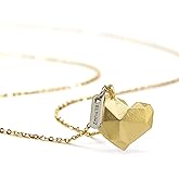 Renaiz Geometric Gold Initial Necklaces for Women, Trendy Low Poly Letter Necklace in 14K Real Gold Plated, Chain 14"-24", Unique Gold/Silver A-Z Pendant, Personalized Name Necklace for Women Gift