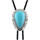 QUKE Stone Bolo Tie Native Western Cowboy Handmade Hand-woven Leather Bola Tie Necktie For Men Women