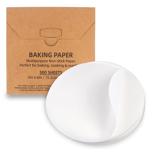 500 Pcs Parchment Paper Baking Sheets Round Inch,Round Cake Pan Parchment  liners,Baking Parchment Non-Stick Baking Parchment Paper Circles,Baking