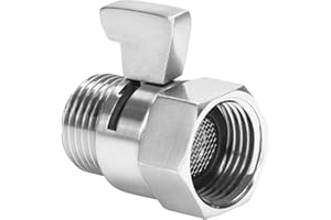GOVALVE Shower Shut Off Valve G1/2" Standard Connection Brass Water Flow Control Valve with Filter Gasket for Shower Head Water Volume Adjust (Brushed Nickel)