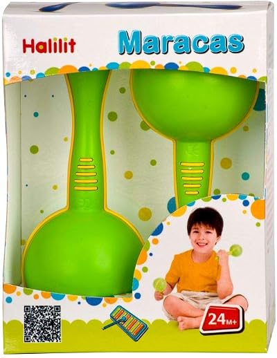 Halilit Maracas Traditional Baby Rattle for Toddlers 2+ Easy-Grip Handles