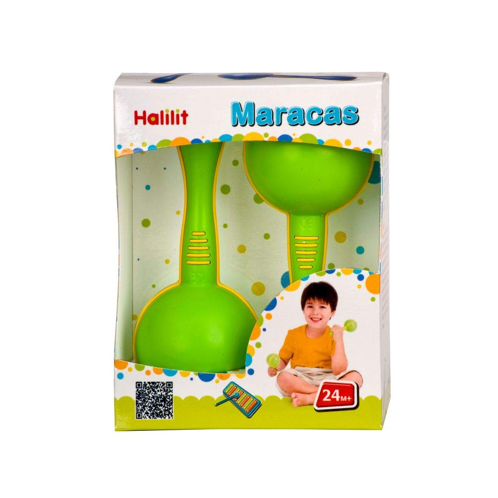 Halilit Maracas – Traditional Baby Rattle Musical Instruments for Toddlers 2+ | Easy-Grip Handles & Gentle Shaking Sound | Bright Colours for Sensory Play | Child-Safe & Durable | Colours May Vary
