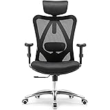 SIHOO Ergonomic Office Chair, Computer Desk Chair with Adjustable Sponge lumbar Support, Comfortable Thick Cushion High Back