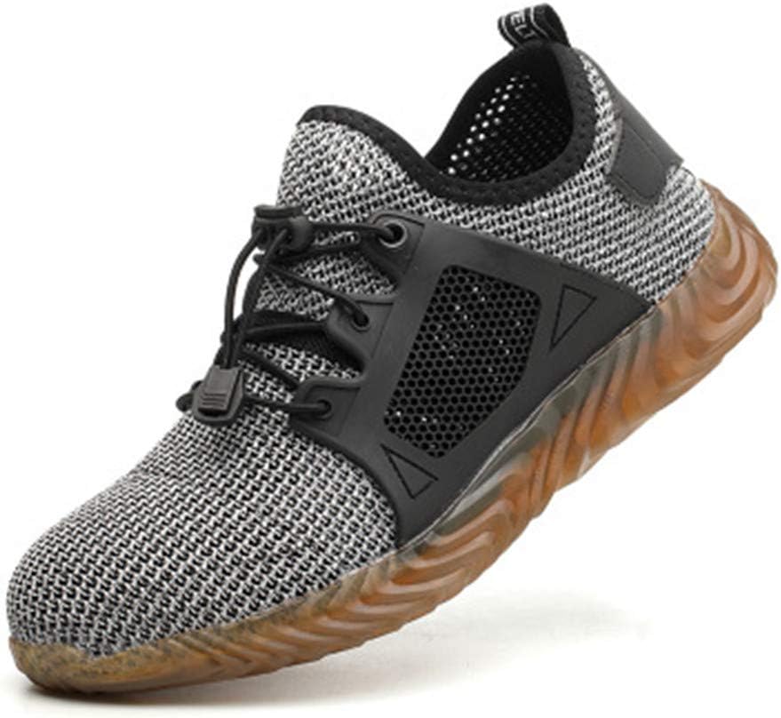 Men's Steel Toe caps Anti-Smashing Anti-Piercing Summer Deodorant Breathable Lightweight wear-Resistant Safety Boots Anti-Puncture Work Shoes Breathable Shoes Gray