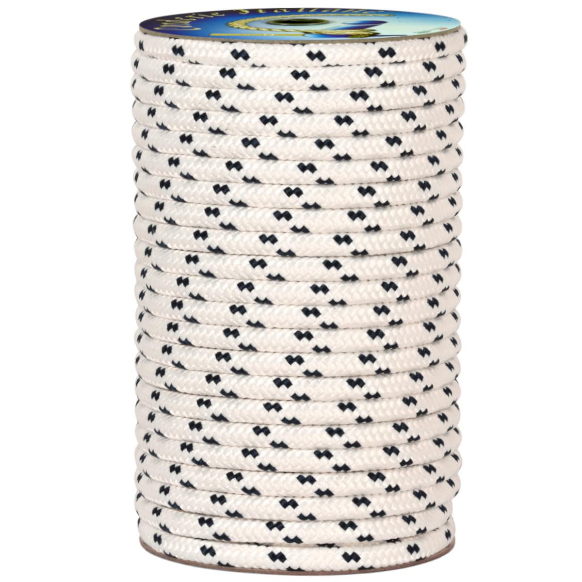 Corderie Italiane 6000747 – 00 Braid Nautica, 10 mm-050 Mt, White with Blue Plastic Label, Colour: White with Blue Marker