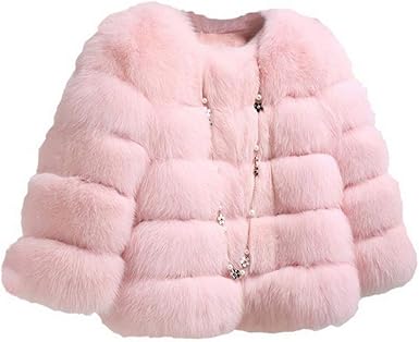 plus size pink fur jacket