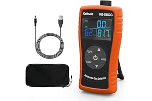 Ammonia Detector 5800G Monitor NH3 Gas Level with Alert, Kethvoz Amoniaco Medidor Detect Ammonia 0~100 PPM with 0.1ppm Resolution, Test Temperature & Humidity for Poultry Livestock House