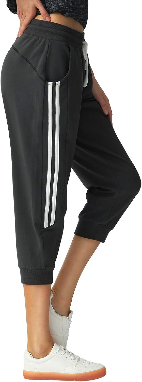SPECIALMAGIC Sports Capri for Women Sweatpants Cropped Yoga Pants Running Joggers for Gym Daily: Clothing