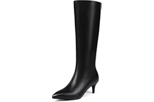 Abbleet Knee High Boots Women Stiletto Heel Pointed Toe Tall Boot for Women Faux Crocodile Boots Side Zipper Fashion Long Boots