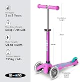 Micro Mini Micro Deluxe LED Scooter Lavender 2-5 Years Lightweight Foldable view 2