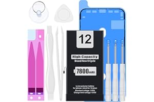 EMNT （7800mAh） Battery for iPhone 12 and 12 pro (2024 New Version), (Model:A2403,A2404,A2172,A2402) High Capacity Than Others Replacement Battery with Complete Repair Tool Kit and Instructions