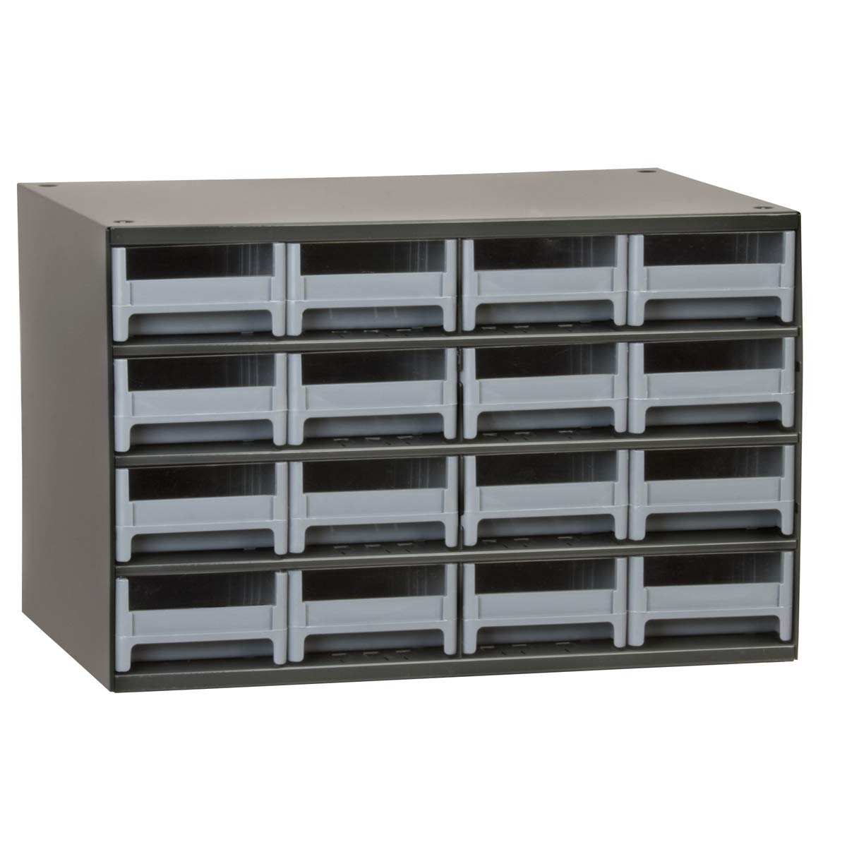 Akro-Mils 16-Drawer Steel Parts Craft Storage Cabinet Hardware Organizer, 19416, (17-Inch W x 11-Inch D x 11-Inch H), Gray Cabinet, Gray Drawers