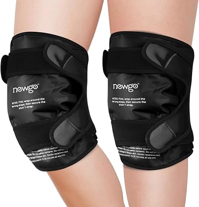 NEWGO Knee Ice Pack Wrap Two Pack Reusable Gel Cold Therapy